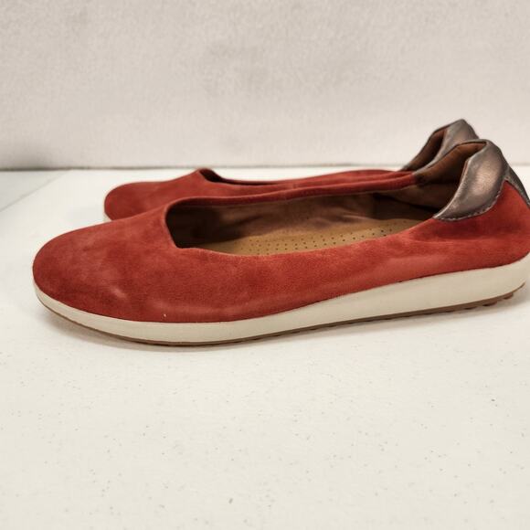 Caslon Bella Leather Suede Ballet Slip-On Flat Preppy Burgundy Women's Size 8.5M - Picture 4 of 13